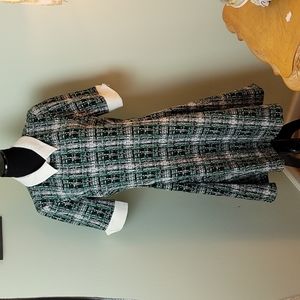 DKNY green tweed retro 40s dress